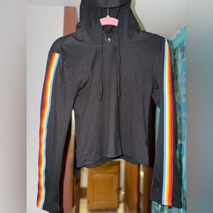 Black Hoodie with Rainbow Accent